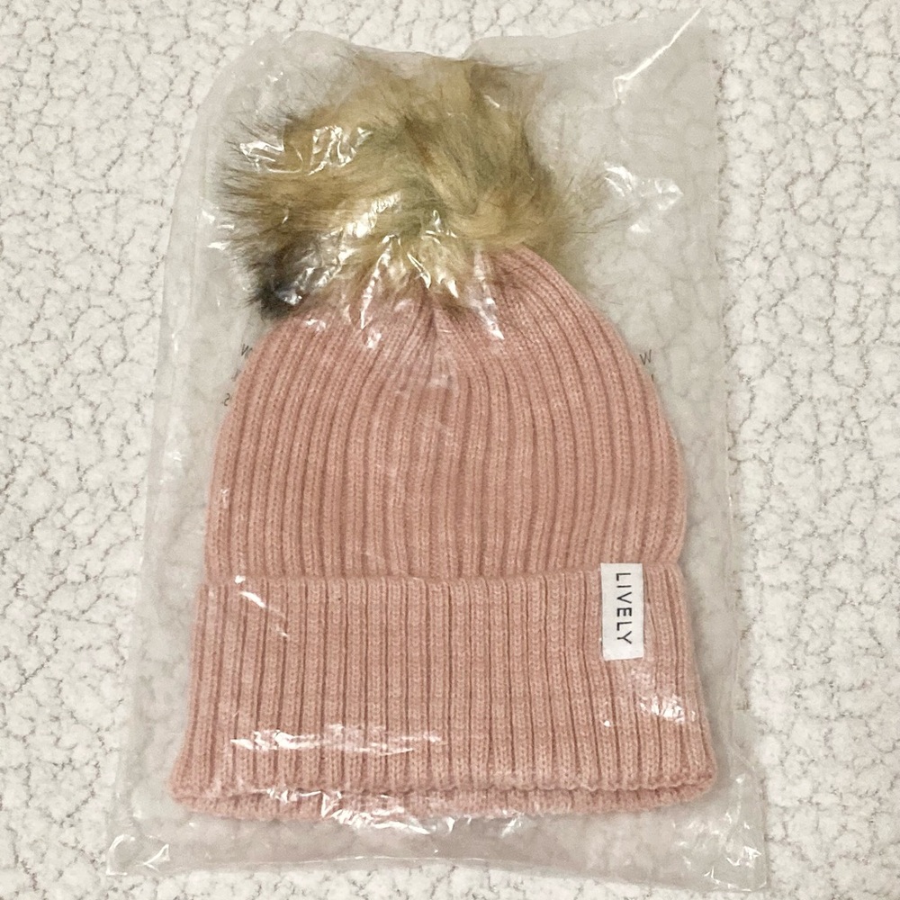 Brand New Limited Edition Winter Lively Cozy Blush Beanie with Pompom